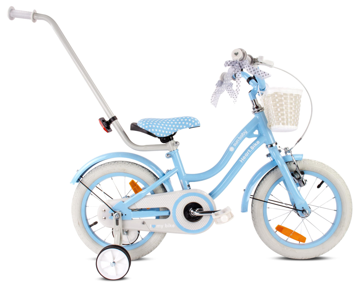 sun baby Mädchenfahrrad 12, 14 und 16 Zoll Radgröße Heart Bike zur Auswahl, mit Abnehmbarer Schubstange, Kinderfahrrad für Mädchen von 2 bis 6 Jahre - Meloni2