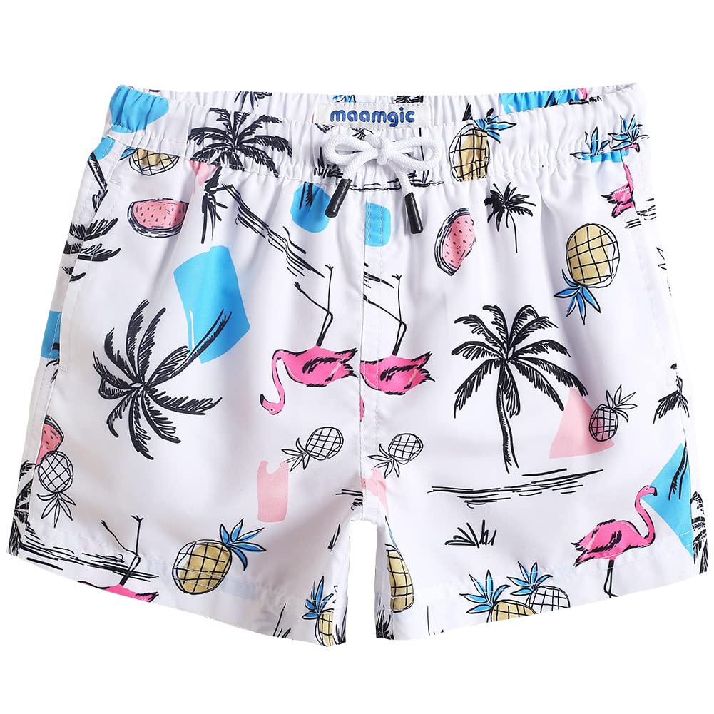 MaaMgic Badehose Jungen Sommer Badeshorts Schnelltrocknend Boardshorts mit Netzfutter Taschen und Verstellbarem Tunnelzug Urlaub Shorts