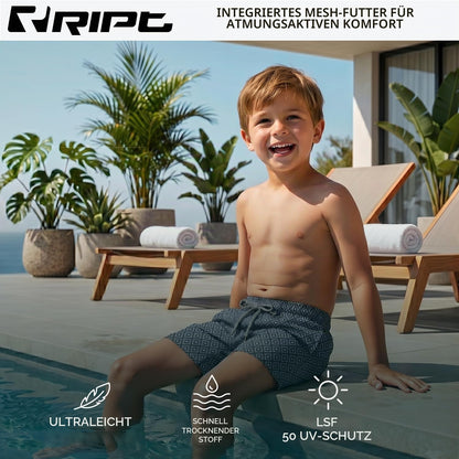 Schnelltrocknende Badeshorts für Jungen – UV50 Sonnenschutz für Aktiven Sommer Spaß