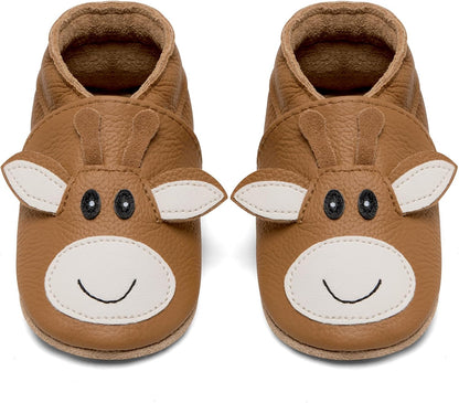 IceUnicorn Babyschuhe Krabbelschuhe aus weichem Leder für Jungen und Mädchen – Rutschfeste Lauflernschuhe für Kleinkinder