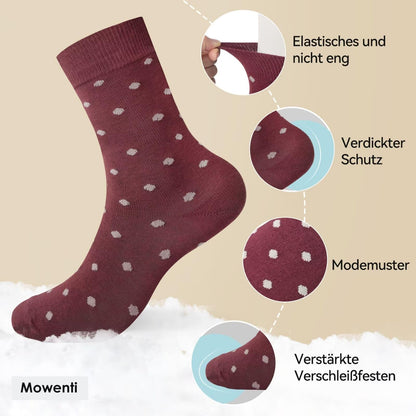 Mowenti Socken Mädchen 35-38 sportsocken strümpfe socks Mädchensocken bunte schwarz Streifen Punkte baumwollsocken 10 Paar