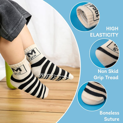 KOWAYI Stoppersocken Kinder 5/10 Paar ABS Rutschsocken Kinder Jungen, Mädchen, Baby Antirutschsocken 1-7 Jahre Grip Socken