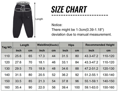 SEAUR Cargo Hose Mädchen Freizeithose Hip Hop Hose mit Gummibung Sporthose Jogginghose mit Taschen Kordelzug Trainingshose Sport Freizeit Streetwear - 100-160cm