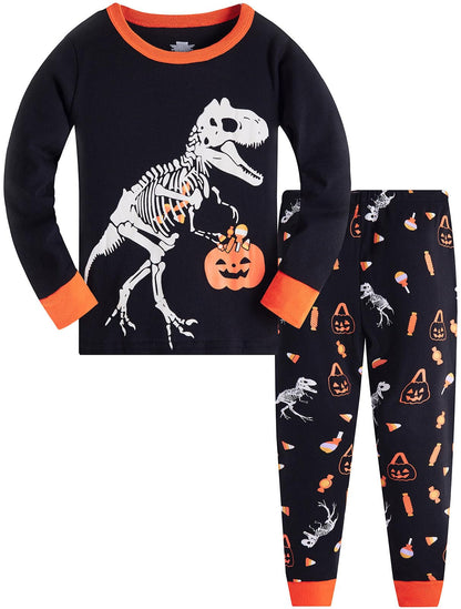 Jungen Pyjamas, Dinosaurier Langarm Zweiteiler Pyjama, Kinder Baumwolle Pyjama Set, Winter, Weihnachten Nachtwäsche, Größe 1–12 Jahre