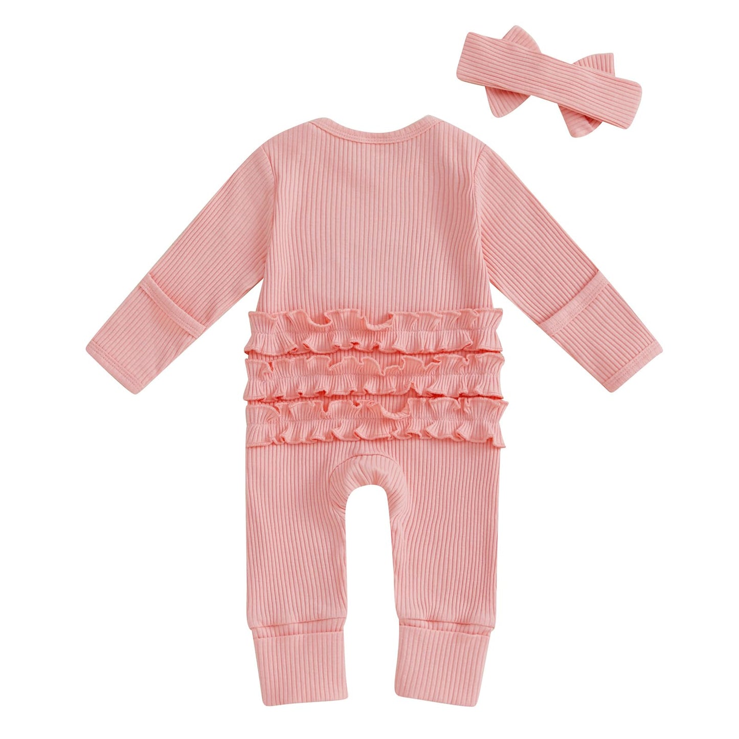 Geagodelia Baby Girl Romper + Headband Newborn Clothing Outfit Jumpsuit Baby Clothes Soft Baby Romper 