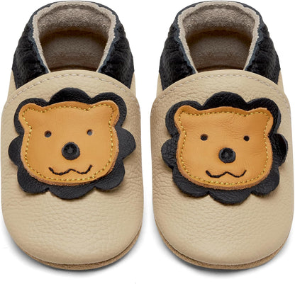 IceUnicorn Babyschuhe Krabbelschuhe aus weichem Leder für Jungen und Mädchen – Rutschfeste Lauflernschuhe für Kleinkinder