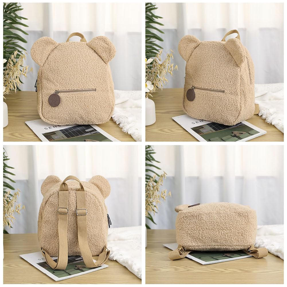 Aomig Plush Backpack Kindergarten Backpack Toddler Backpack Kindergarten School Bag for Boys Girls Children Animal Kids Backpack Animal Cartoon Mini Bag Kids Backpack for Baby 2-6 Years 