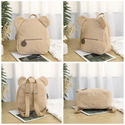 Aomig Plush Backpack Kindergarten Backpack Toddler Backpack Kindergarten School Bag for Boys Girls Children Animal Kids Backpack Animal Cartoon Mini Bag Kids Backpack for Baby 2-6 Years 