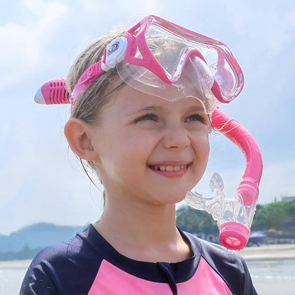 Findway Children's Diving Goggles, Swimming Goggles, Snorkel Mask for Boys Girls Teenagers, Diving Mask with Nose Cover, 180° Panorama, HD, Anti-Fog, Anti-Leak, Diving Goggles for Children 4-16 Years