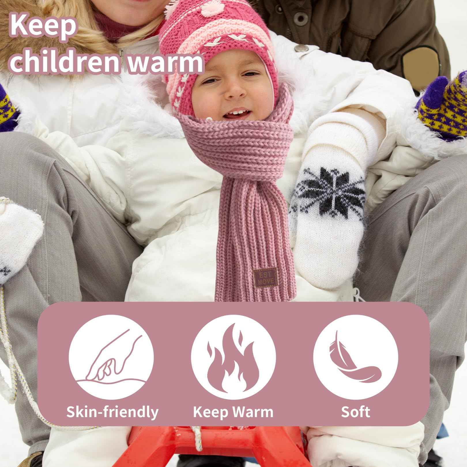 Children's scarf, children's scarf, girls, winter scarf, children's scarf, winter, knitted scarf, black/grey/rose, baby scarf, boy, loop scarf, children, neck warmer, scarf, children's tube scarf, for