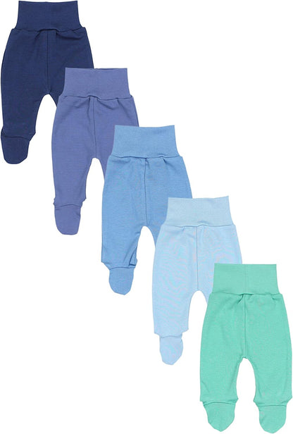 TupTam Baby Unisex Pants with Foot Colourful 5-Pack 