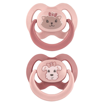 babynova Silikon Schnuller 2er-Set mit Sterilisationsbox - Schnuller Größe 1, 0-6 Monate - kiefergerechter Nuckel – BPA-frei – Made in Germany - Elefanten