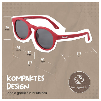 Maesy Kinder Sonnenbrille für Kleinkind und Baby - 1-3 Jahre - UV400 Polarisierter Schutz - Flexibler und Biegsamer Rahmen - Verstellbares Gummiband - Sichere und Bequeme Kindersonnenbrille - Bowi