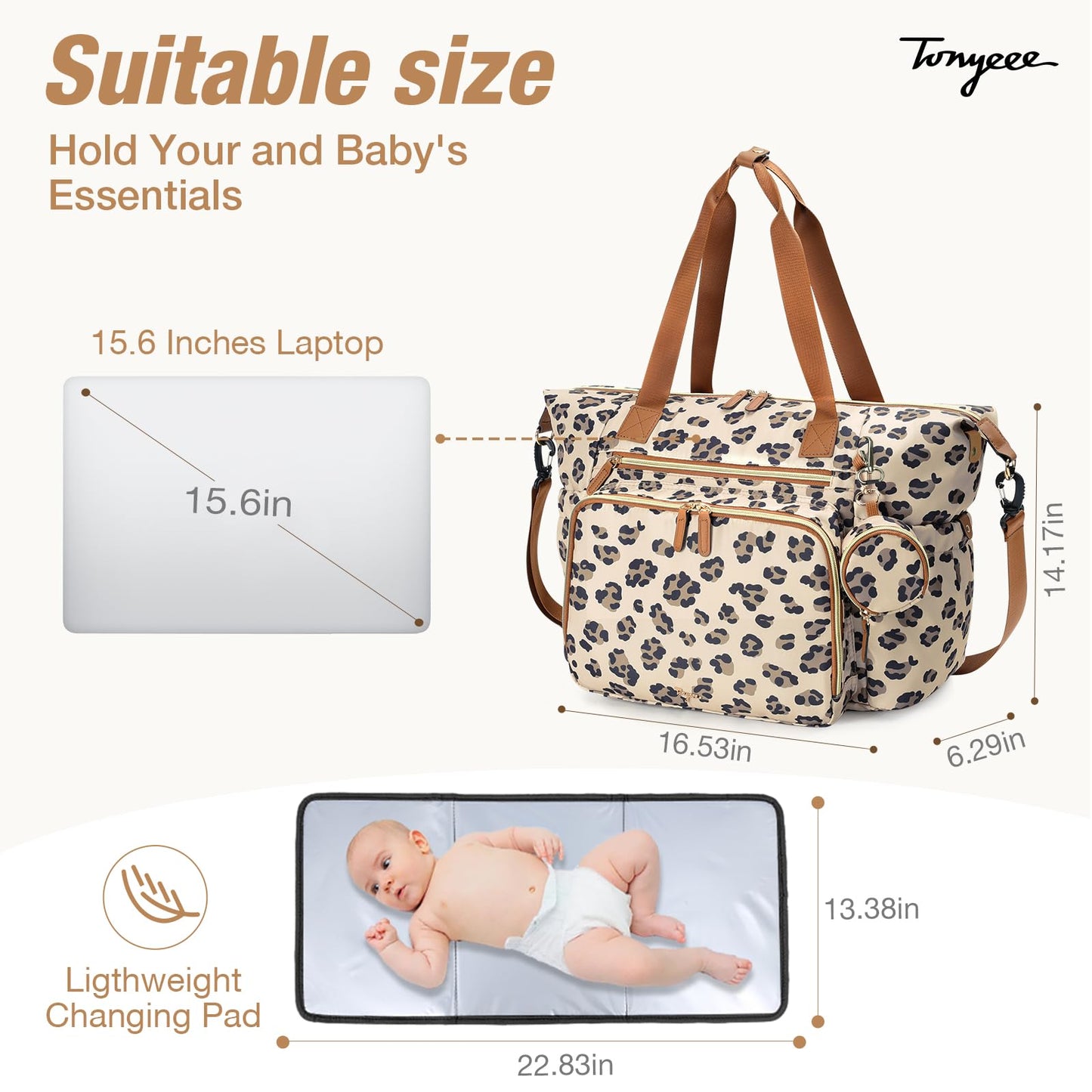 Wickeltasche mit Schnullertasche und Wickelunterlage, Wickelrucksack Multifunktions-Babytasche für Große Reisewindeltasche für Mama und Papa, isolierten Taschen-Dunkelblau