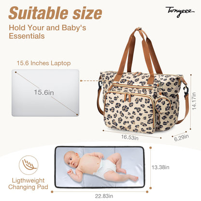 Wickeltasche mit Schnullertasche und Wickelunterlage, Wickelrucksack Multifunktions-Babytasche für Große Reisewindeltasche für Mama und Papa, isolierten Taschen-Dunkelblau