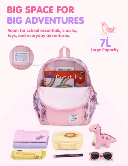 Rucksack für Mädchen, 4-6 Jahre, Schulrucksack mit Seitentaschen und Brustgurt, 127-Einhorn, one size, Niedlich