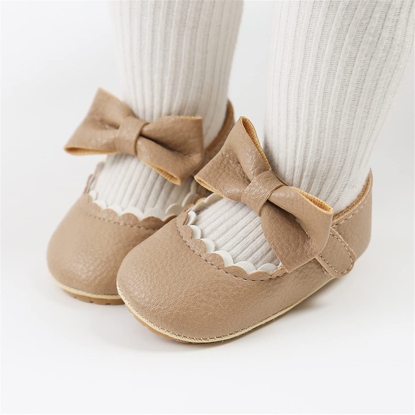 RVROVIC Baby Mädchen Mokassins Prinzessin Mary Jane Flache Kleider Schuhe Premium Leichte Weiche Sohle Krippe Schuhe Kleinkind Schuhe
