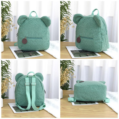 Aomig Plush Backpack Kindergarten Backpack Toddler Backpack Kindergarten School Bag for Boys Girls Children Animal Kids Backpack Animal Cartoon Mini Bag Kids Backpack for Baby 2-6 Years 