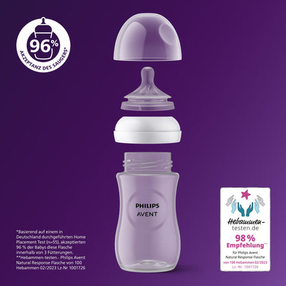 Philips Avent Babyflaschen Natural Response, Geschenkset für Neugeborene – Babys von 0–12 Monaten und älter (Modell SCD838/13) - Meloni2