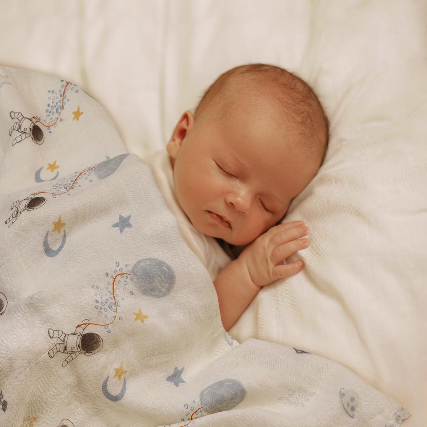 GLLQUEN Musselintücher für Babys, 6 Stück Spucktücher aus Baumwolle 70 cm x 70 cm, saugfähig und atmungsaktiv und ideal zum Reinigen, Abwischen und Abdecken von Neugeborenen