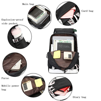 Schulrucksack Mädchen Schulranzen mit Ergonomischem Design Schultasche Campus Backpack Nylon Wasserdicht Daypacks Damen Freizeitrucksack Teenager Rucksäcke Modisch Schule Bag