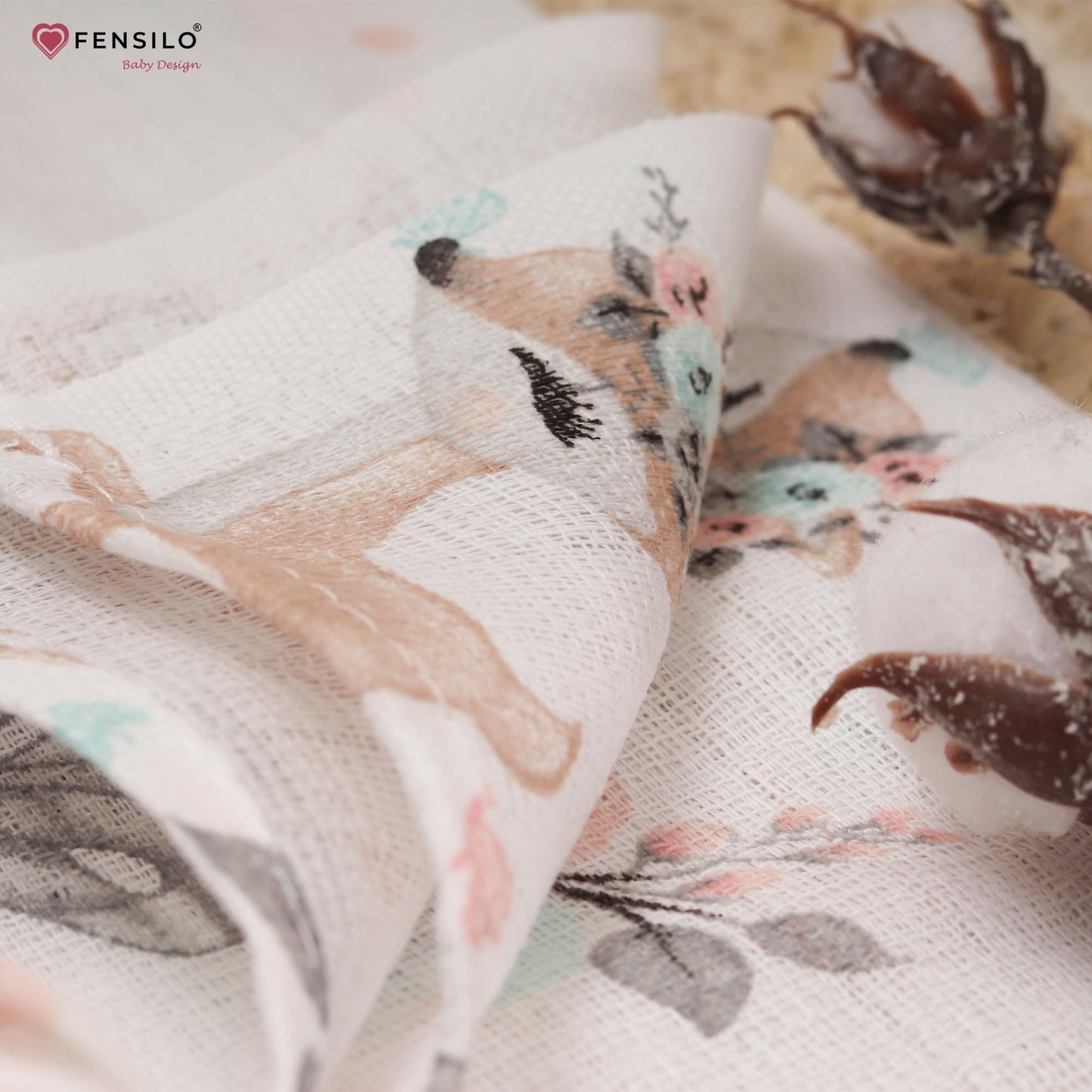 FENSILO - Mulltücher - Mullwindeln - 10er Pack 70x80 cm - Stoffwindeln, Made IN EU, schadstoffgeprüft - Spucktücher Set für Mädchen – Baby Mullwindeln- Rosa - Oeko-TEX Zertifiziert