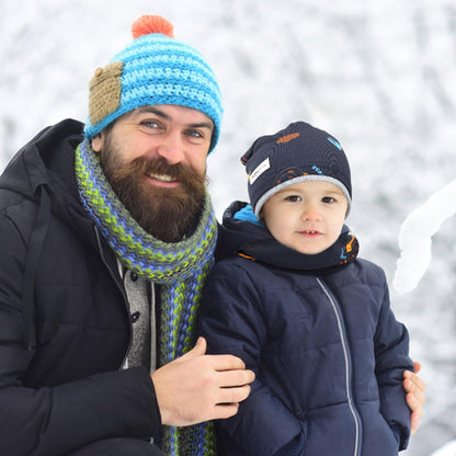 Kinder Beanie Mütze & Loop Schal Set, 95% Baumwolle Mütze Schal Set Mädchen Jungen 2-8 Jahren, Schlauchschal Warme Wintermütze Strickmützen für Herbst Winter Frühling