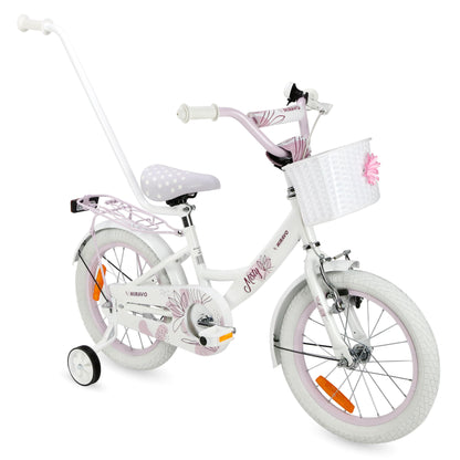 MIRAVO Kinderfahrrad Fahrrad Kinder Ab 2 Bis 8 Jahre Mit Stützrädern Schubstange V-Brake Bremsen Rückstrahl Aufkleber 12 16 20 Zoll Radgröße Korb Für Mädchen Misty - Meloni2