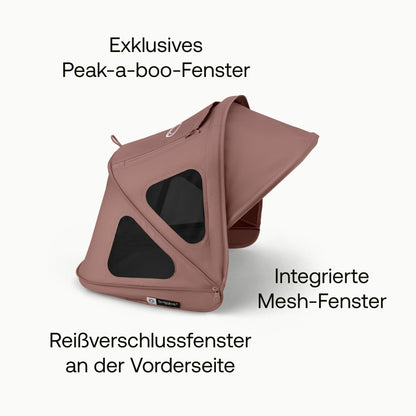 Bugaboo Dragonfly Sonnendach mit Lüftungsfenstern, ausziehbar für zusätzlichen und optimalen Sonnenschutz, wasserabweisend, Deep Indigo