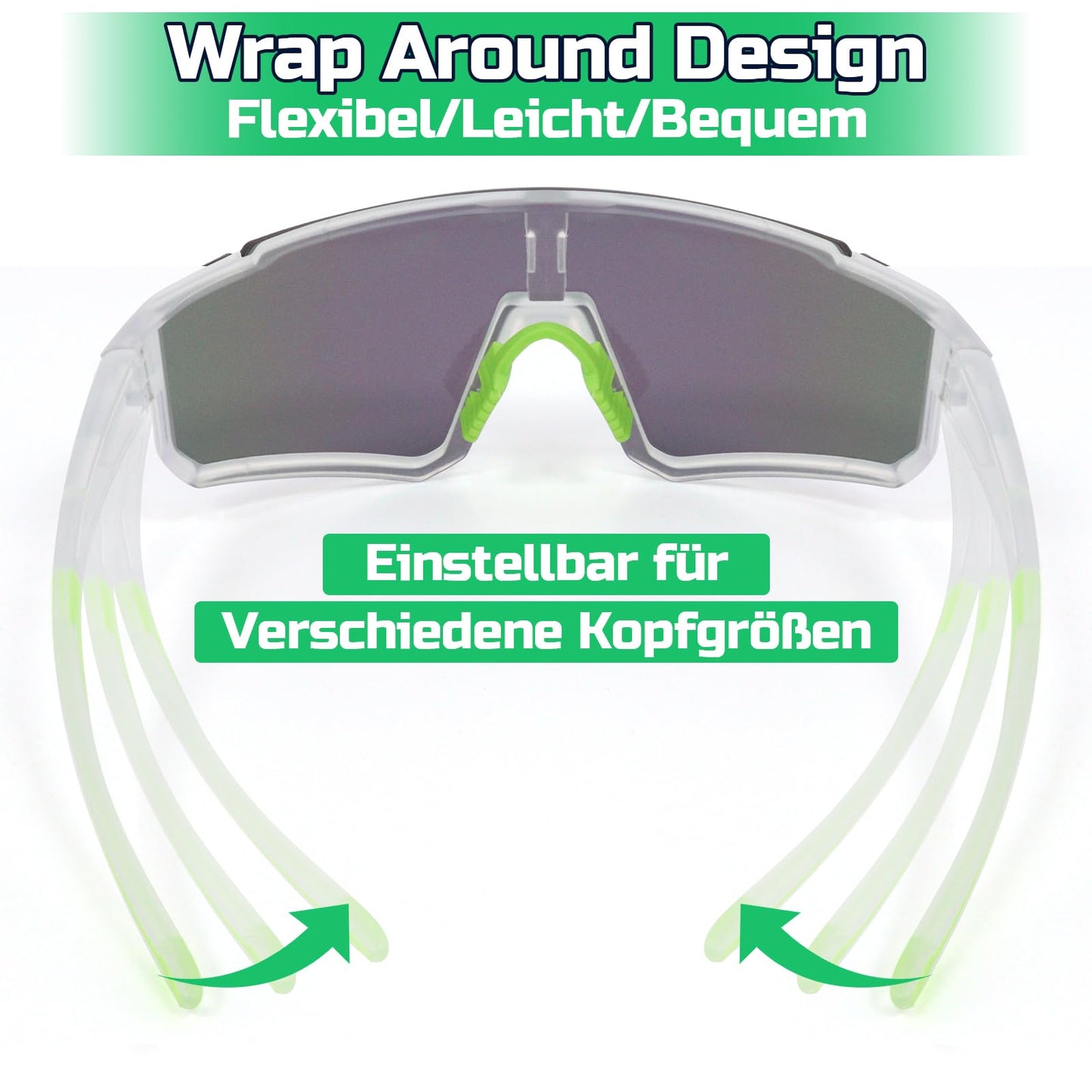 Rosedreamer Schnelle Brille Sport Sonnenbrille Herren Damen Polarisierte Sonnenbrille Fahrradbrille Laufbrille für MTB Rennrad Radfahren Biking Ski FahrradLaufen mit UV400 Schutzbrille