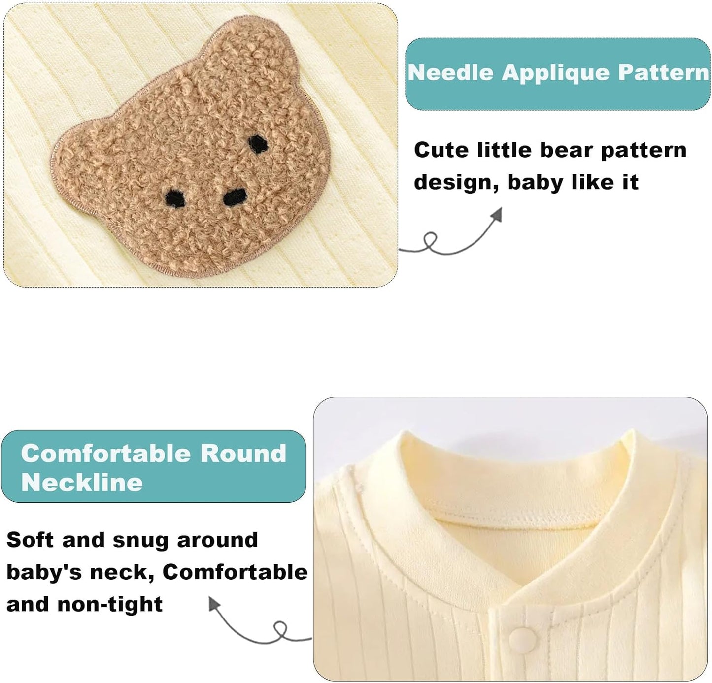 Baby Kleidung Neugeborene 100% Baumwolle Weiche Langarm Strampler Baby Bodys Neugeborene Kleidung für Jungen und Mädchen, Bequeme Baby Strampler Neugeborene Kleidung Jungen Mädchen