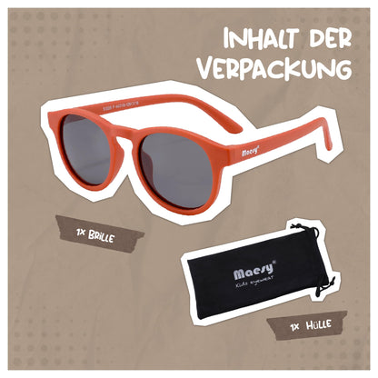 Maesy Faela Kindersonnenbrille für 3-6 Jahre - UV400 polarisierter Schutz - Flexibler und flexibler Rahmen - Sichere und bequeme Kindersonnenbrille für Kleinkinder