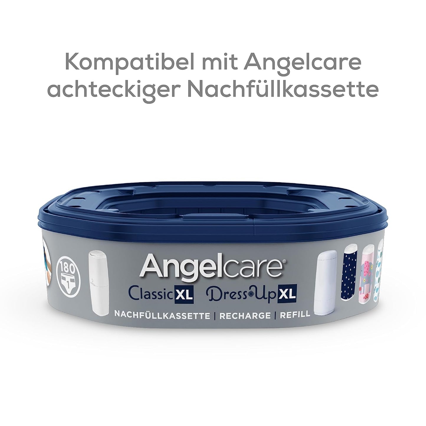 Angelcare 2370 Classic Nappy Bin, XL, White