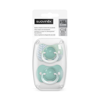 Suavinex, Set mit 2 Schnullern für Babys 0-6 Monate, Symmetrisch, Super weich und flexibel, Dreams Pink, 2er-Pack