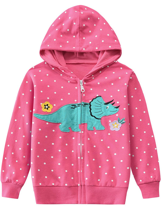 CM-Kid Zip Up Hoodie Girls Hoodie Zipper Sweatshirts Hoody Cotton Children Strawberry Long Sleeve Hooded Jacket Warm 1-7 Years 92-122 