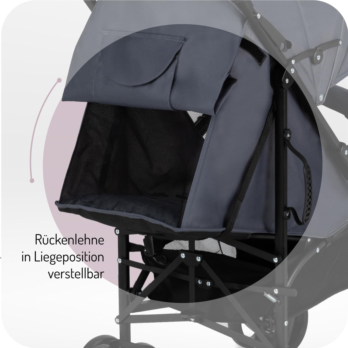 MoMi AKIRA Kinderbuggy Kinderwagen ab 6 Monaten (bis 15 kg), verstellbarer 5-Punkt-Sicherheitsgurt, Babytasche, Einkaufskorb, Regen- und Insektenschutz.