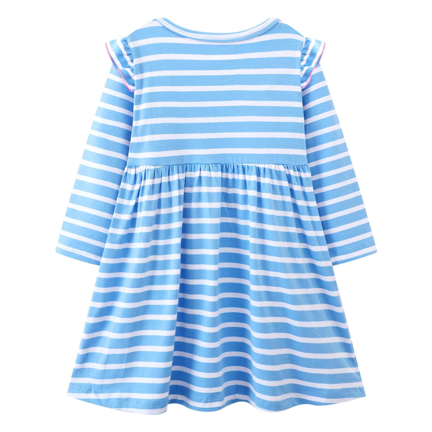 FILOWA Kleider für Mädchen Kinder Einhorn Blumen Stickerei Herz Druck Tier Sommerkleid Cartoon Kinderkleider Embroider Baumwolle Mädchenkleid Lange/Ärmellos Lässige Geburtstag Kinderkleidung,Gr.92-128