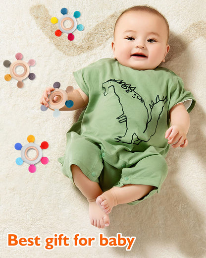 Beißring für Babys, Baby Zahnen Spielzeug aus Silikon, Ruder Greifling Beißspielzeug, BPA-frei Zahnen Nursing Zubehör für 3-6 6-12 Monate Kleinkinder, mädchen Junge Geschenk(Ruder B)