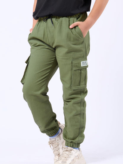 NATUST Jungen Cargohose Kinder Freizeithose mit Elastischem Bund