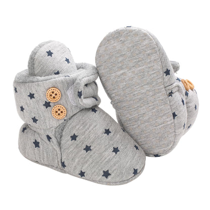 Newborn Warm Winter Booties, Organic Cotton Lining and Non-Slip Stripes, Booties, Sock Shoes for Winter with Soft Sole, Crawling Shoes, Size 0 - 18 Months, Baby Boys and Girls, Prewalker and Toddler Shoes
