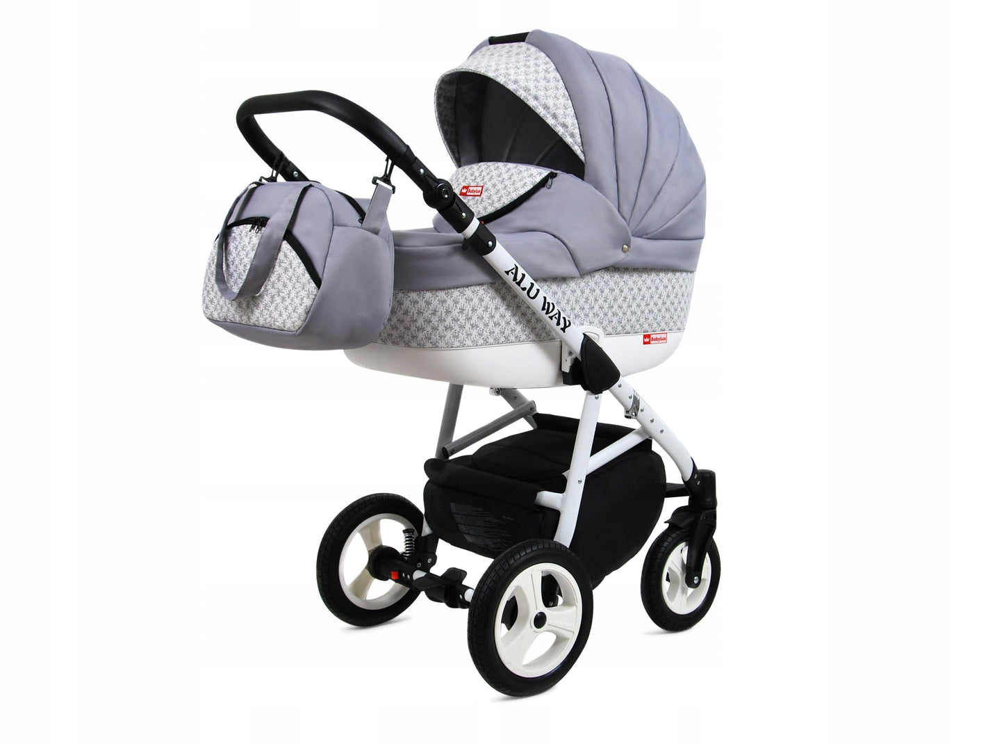 BabyLux® Kinderwagen Set 4 in 1 - Alu Way - incl. Babywanne, Buggy Sportsitz, Auto-Babyschale, ISOFIX-Basisstation - Autositz - Kinderwagenset - Kombikinderwagen mit Wickeltasche usw.