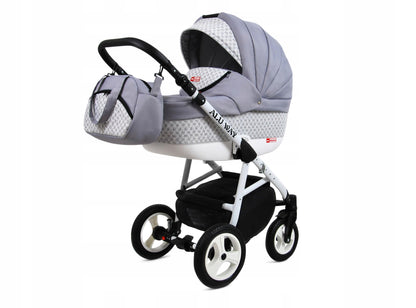 BabyLux® Kinderwagen Set 4 in 1 - Alu Way - incl. Babywanne, Buggy Sportsitz, Auto-Babyschale, ISOFIX-Basisstation - Autositz - Kinderwagenset - Kombikinderwagen mit Wickeltasche usw.