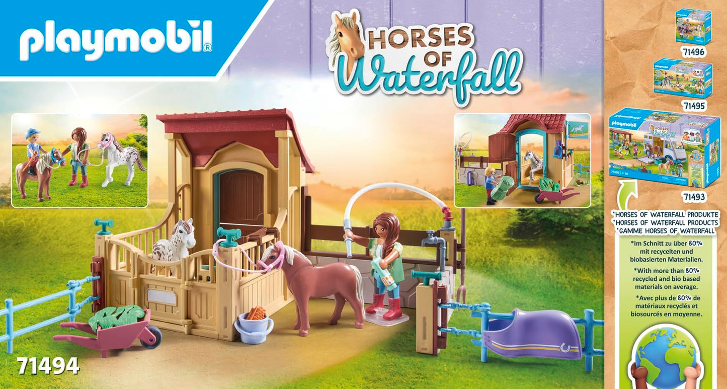 PLAYMOBIL Horses of Waterfall 71351 Waterfall Ranch, magisches Wasserfall-Paradies für Pferdefreunde, nachhaltiges Spielzeug für Kinder ab 5 Jahren