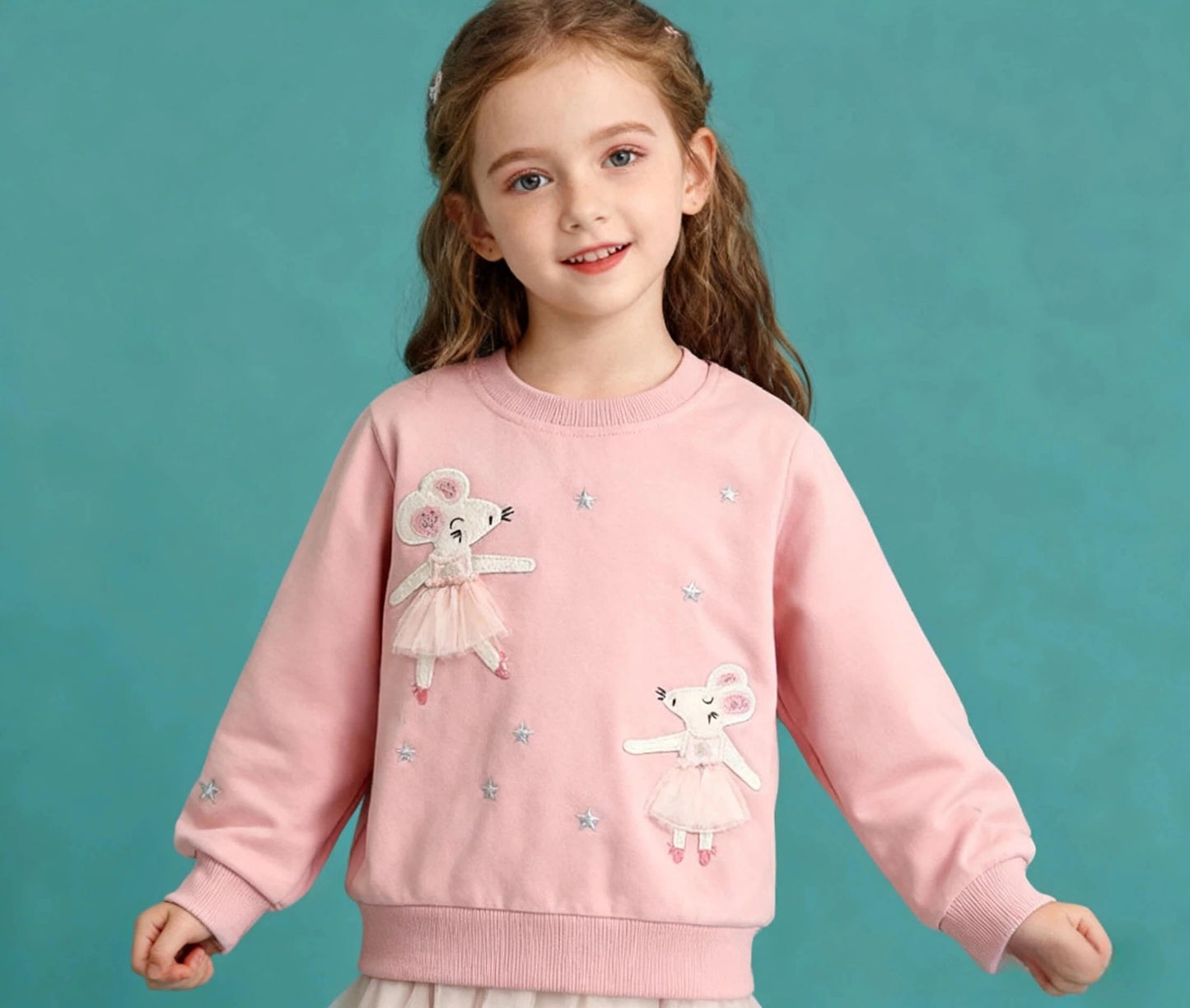 Sweatshirt Mädchen Pullover Kinder Mädchen Baumwolle Langarm Shirt Einhorn Bunny Warm Tops 2-8 Jahre Größe 92 98 104 110 116 122 128