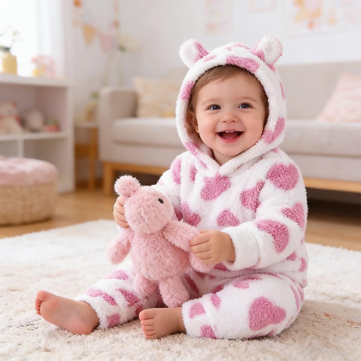 Baby Mädchen Fleece Kleidung Kleinkind Plüsch Pullover Sweatshirt Neugeborenen Langarm Top Hosen Set Warme Hoodies Outfit