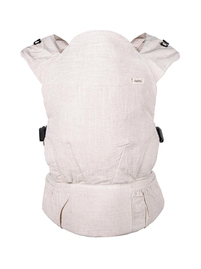 Petit Moi Première Babytrage Rucksack Halter ab 3,5 kg Neugeborene Kleinkinder Unisex speziell designt für aktive Väter und Mütter robuste atmungsaktive Baumwolle Leinen - écru - One Size