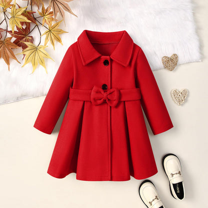 Kleinkind Baby Mädchen Kleidung Jacke Mantel Langarm Plain Knöpfe Kleid Mantel Herbst Outfit