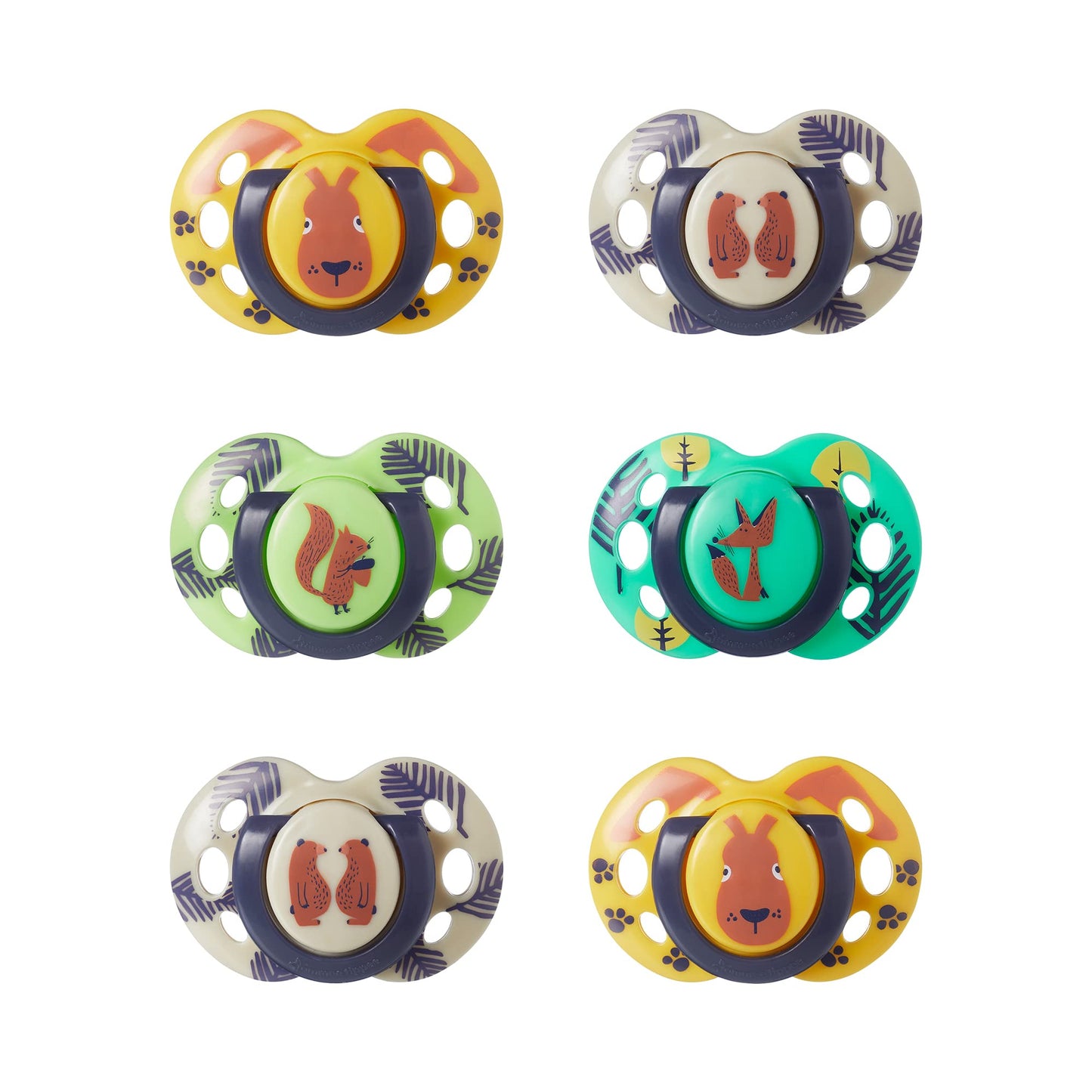 Tommee Tippee Fun Style Beruhigungssauger, Symmetrische Kiefergerechte Form, BPA-freies Silikon, 18-36M, 6er-Set