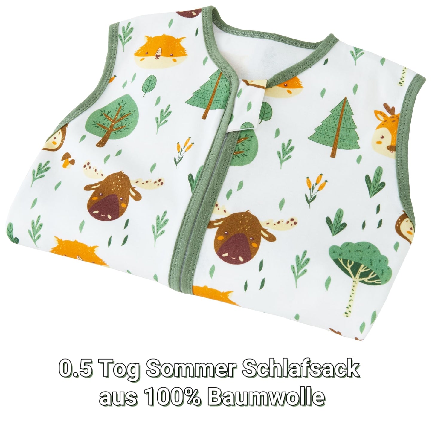 Chilsuessy Summer Baby Sleeping Bag, Small Children’s Sleeveless Pyjamas for Summer and Spring, 100 % Cotton
