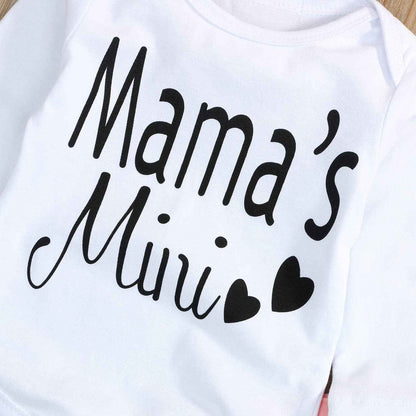 Juflam Neugeborene Baby Mädchen Kleidung Mama Sprüche Mama Mini Strampler Top Hose Outfit Set mit Stirnband